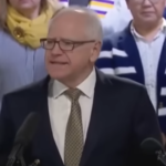 Tim Walz speaking at a public event