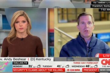 Kentucky Governor Andy Beshear speaking during an interview