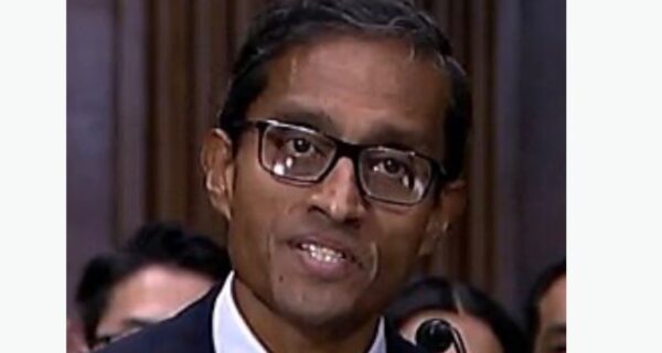 Gavel and U.S. flag representing federal court decision