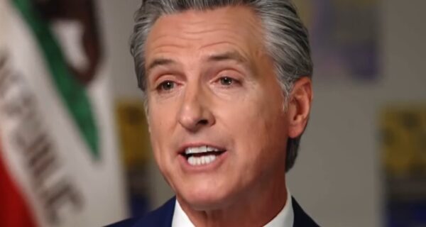 Gavin Newsom speaking at a press conference