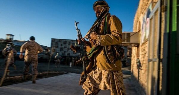 IRGC soldiers in formation; symbol of Iran security forces