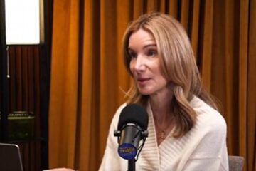 Jennifer Welch speaking on a podcast