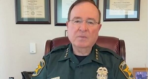 Polk County Sheriff Grady Judd speaking at a press event