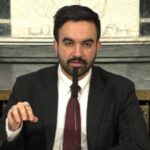 Mayor Zohran Mamdani speaking at a press event