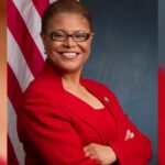 Los Angeles city skyline with smoke from wildfires