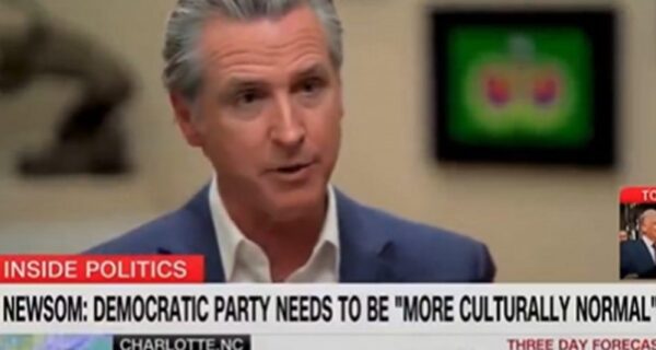 Gavin Newsom speaking on CNN about party strategy