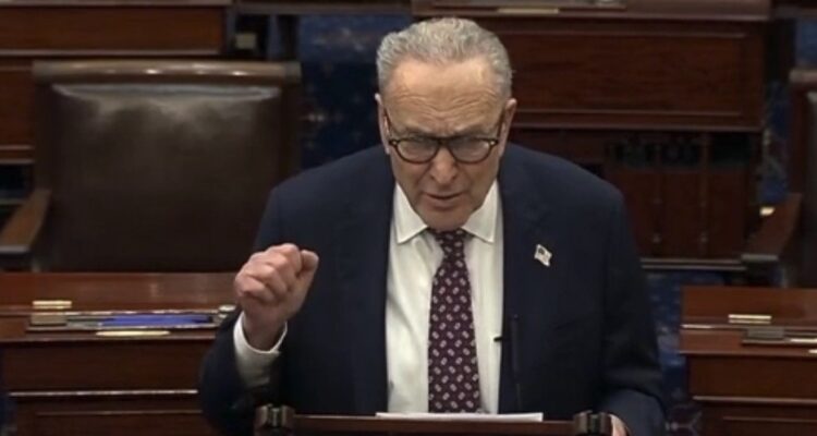 Senator Chuck Schumer speaking at a podium
