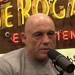 Joe Rogan speaking into microphone during podcast