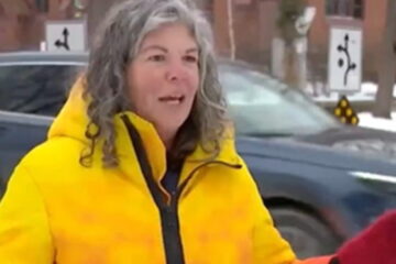 Makeshift roadblock at Minneapolis intersection
