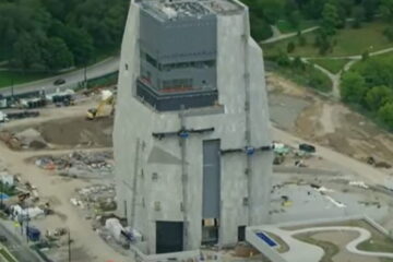 Construction at the Obama Presidential Center site in Jackson Park