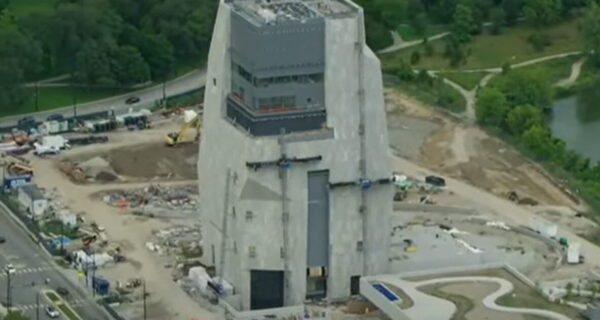 Construction at the Obama Presidential Center site in Jackson Park
