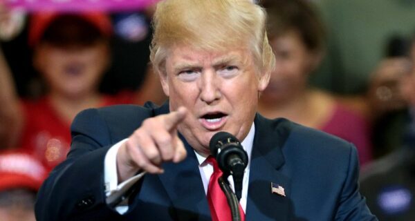 President Donald Trump delivers a stern address on national security