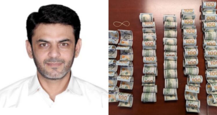 Courtroom sketch of Asif Merchant during trial