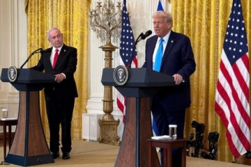 Aerial view of offshore gas platforms and LNG terminals near the Persian Gulf