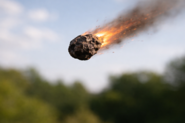 Hole in roof from meteorite crash in Houston home