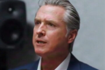 Los Angeles skyline with departing residents and moving boxes