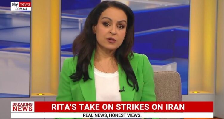 Rita Panahi delivering an editorial on Sky News Australia