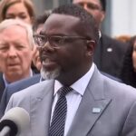 Chicago skyline with budget and debt concept