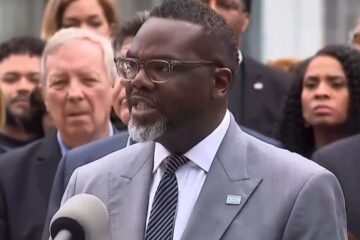 Chicago skyline with budget and debt concept