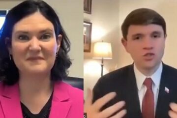 James Talarico speaking at a podium addressing lawmakers