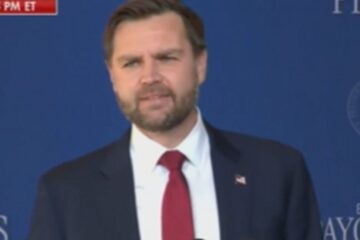 Vice President J.D. Vance speaking to a crowd in Rocky Mount, North Carolina