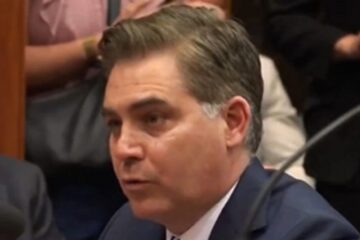 Jim Acosta speaking at a public event in Burbank