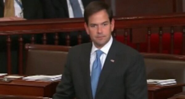 Marco Rubio speaking on the Senate floor in 2015