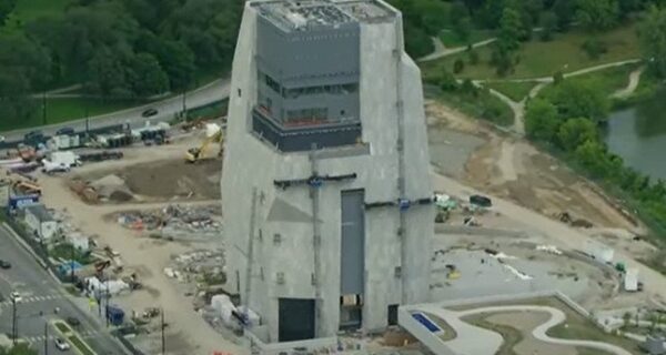 Exterior rendering of the Obama Presidential Center under construction