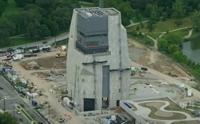 Exterior rendering of the Obama Presidential Center under construction