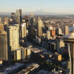 Empty office buildings in Seattle downtown