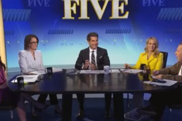 President Donald Trump speaking with Fox News hosts