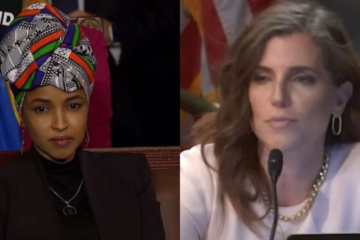 Nancy Mace speaking during interview, pointing finger