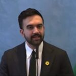 Zohran Mamdani speaking at Gracie Mansion St. Patrick's Day event