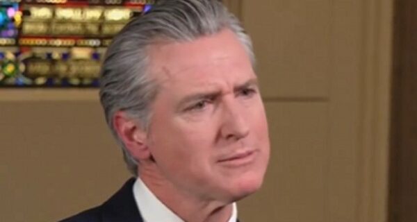 Gavin Newsom speaking at an event in California