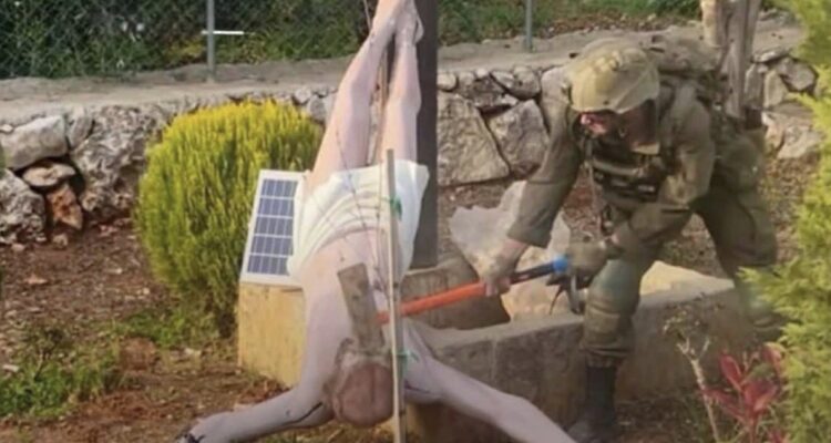 IDF soldier footage controversy involving a statue of Jesus in Lebanon
