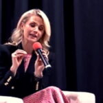 Jennifer Siebel Newsom speaking at an event about parenting and gender roles