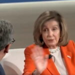 Nancy Pelosi speaking during an interview