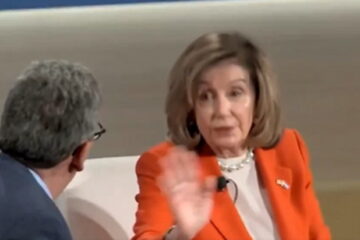 Nancy Pelosi speaking during an interview