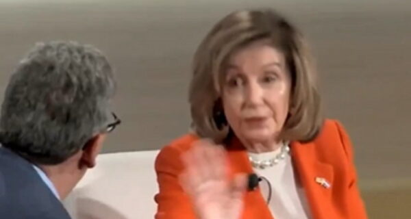 Nancy Pelosi speaking during an interview