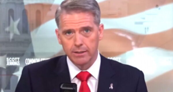 Scott Jennings speaking during a radio segment about political violence