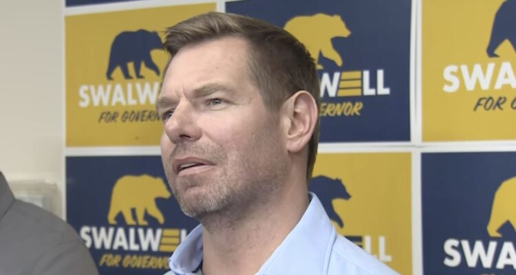 Eric Swalwell speaking at a campaign event