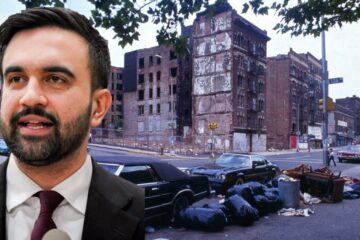 East Village street scene in New York City amid shelter relocation dispute