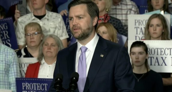 JD Vance speaking in Bangor, Maine about fraud and taxpayer waste
