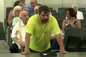 A Cape Cod resident speaking at a county meeting about immigration policy and taxpayer costs.