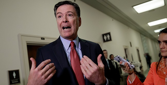 James Comey speaking during a Sunday television interview
