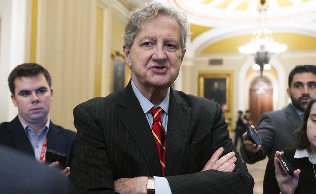 Sen. John Kennedy speaking about Graham Platner and Chuck Schumer during a Senate and Fox News appearance.