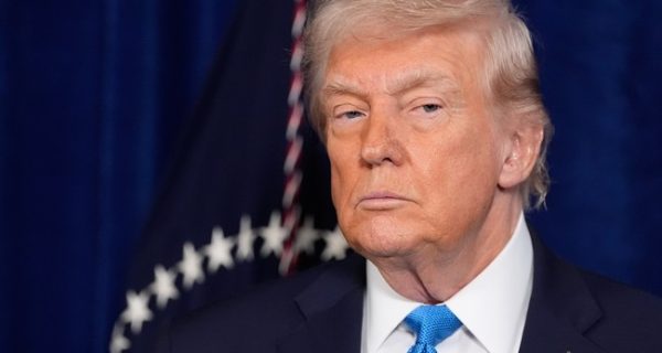 Trump speaks in the Oval Office during remarks about the SAVE America Act