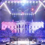 White House South Lawn with UFC event setup concept
