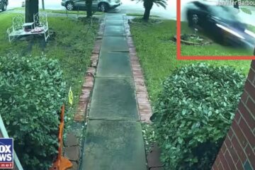 Blue Tesla Model 3 captured on video speeding through a Texas neighborhood before crashing into a home