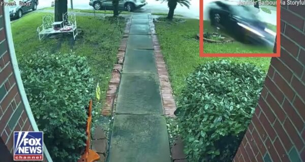 Blue Tesla Model 3 captured on video speeding through a Texas neighborhood before crashing into a home